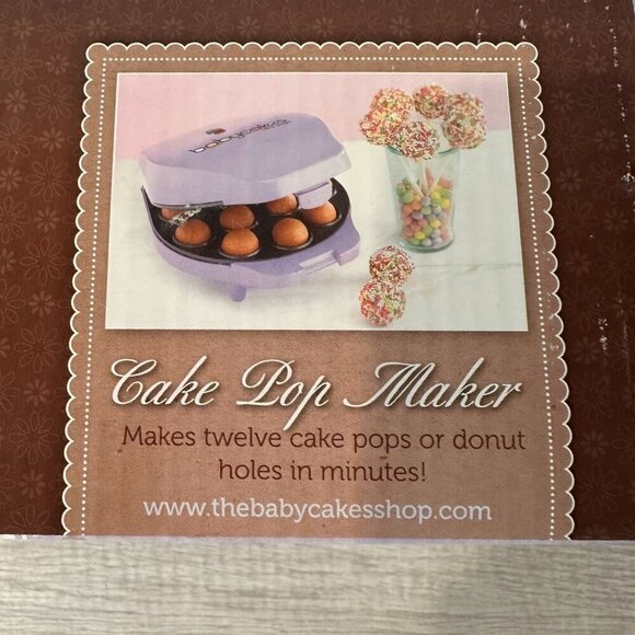 Babycakes Cake Pop Maker CP-70 Purple Nonstick Fork Recipes NEW Donut Holes - Picture 3 of 10